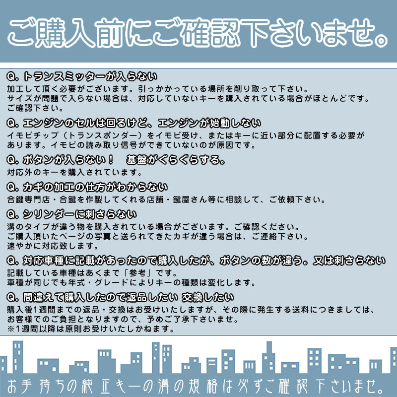 ムーヴ L150S / L152S / L160S 他対応 ゴム付き ゴムパット スイッチ付き ブランクキー 2ボタン 純正キー互換 キーレス 内蔵型 合鍵 カギ キーレス 純正キー破損時に! tom050B
