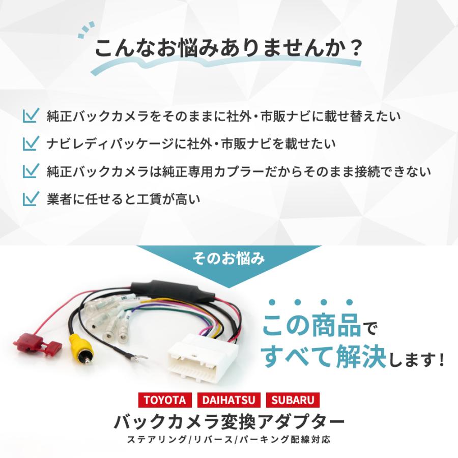 トヨタ ダイハツ スバル バックカメラ 変換 ハーネス 24ピン 社外ナビ 市販ナビ へ ステアリング 24P tom607