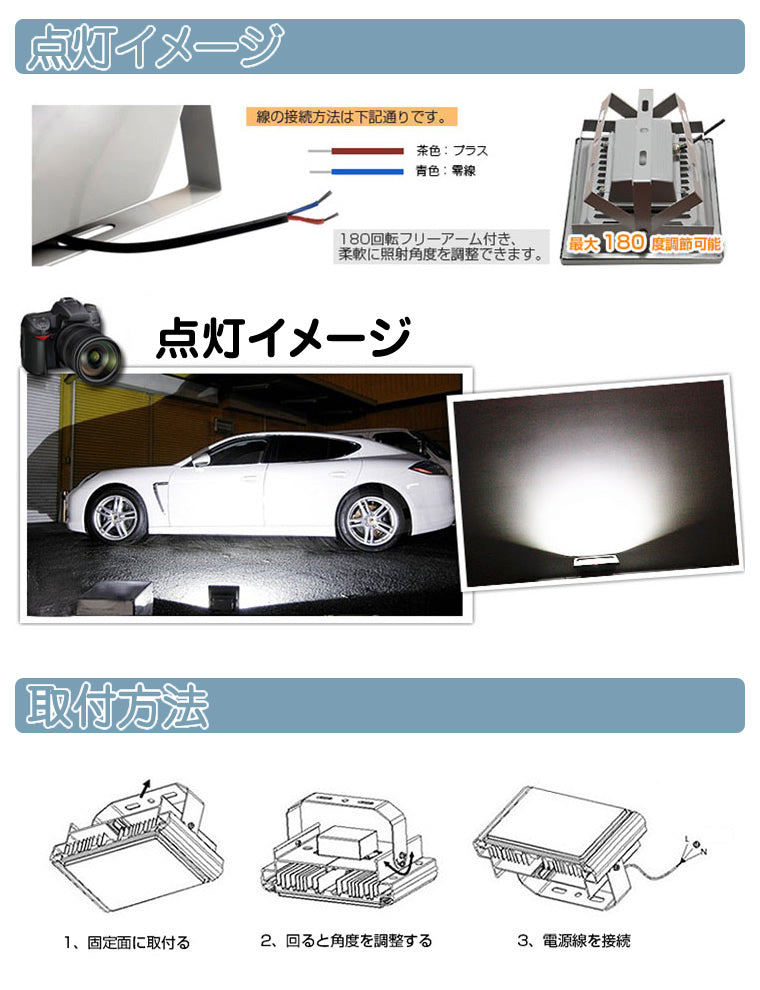 LED投光器 LEDライト LED作業灯 屋外 200W 17000LM(2000W相当) ハイパワー 省エネ fld-200