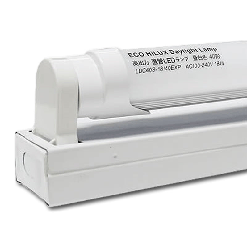 LED 蛍光灯 40W 直管 + 照明器具 ユニット LEDライト 120cm 昼光色 6000K 2400LM 口金 G13 消費電力18W 省エネ 軽量 長寿命 led-d09