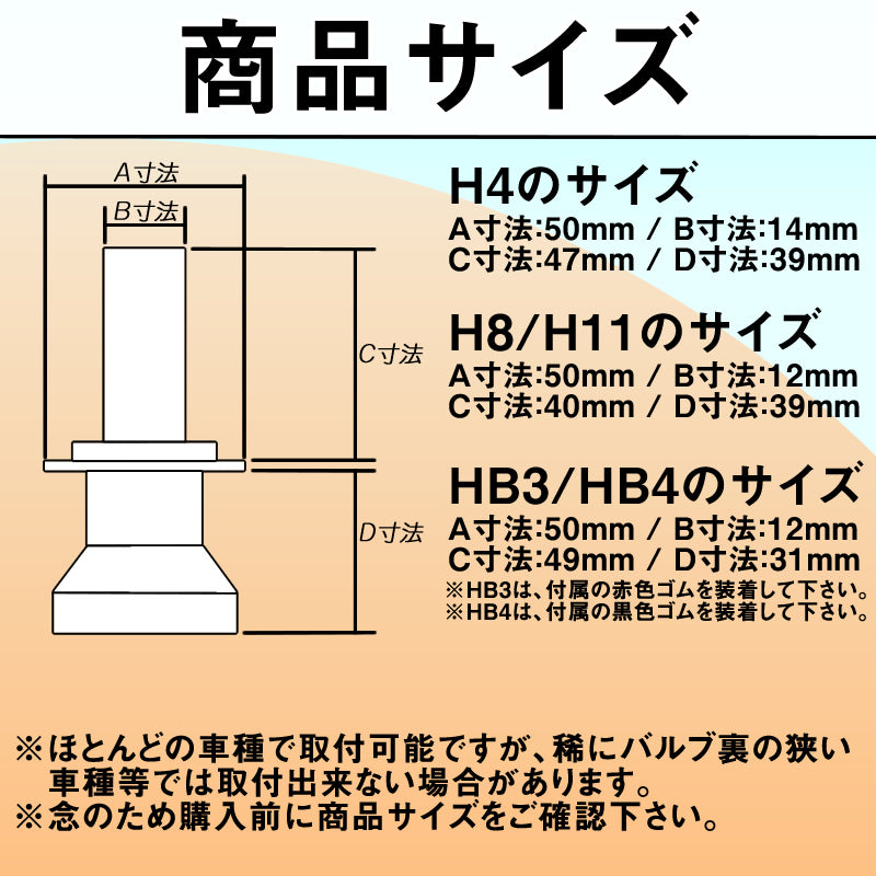 LEDヘッドライト LEDフォグランプ H4 (Hi/Lo) / H8 / H11 / HB3 / HB4 車検対応 4000lm 12V 24V ファンレス mtk1010