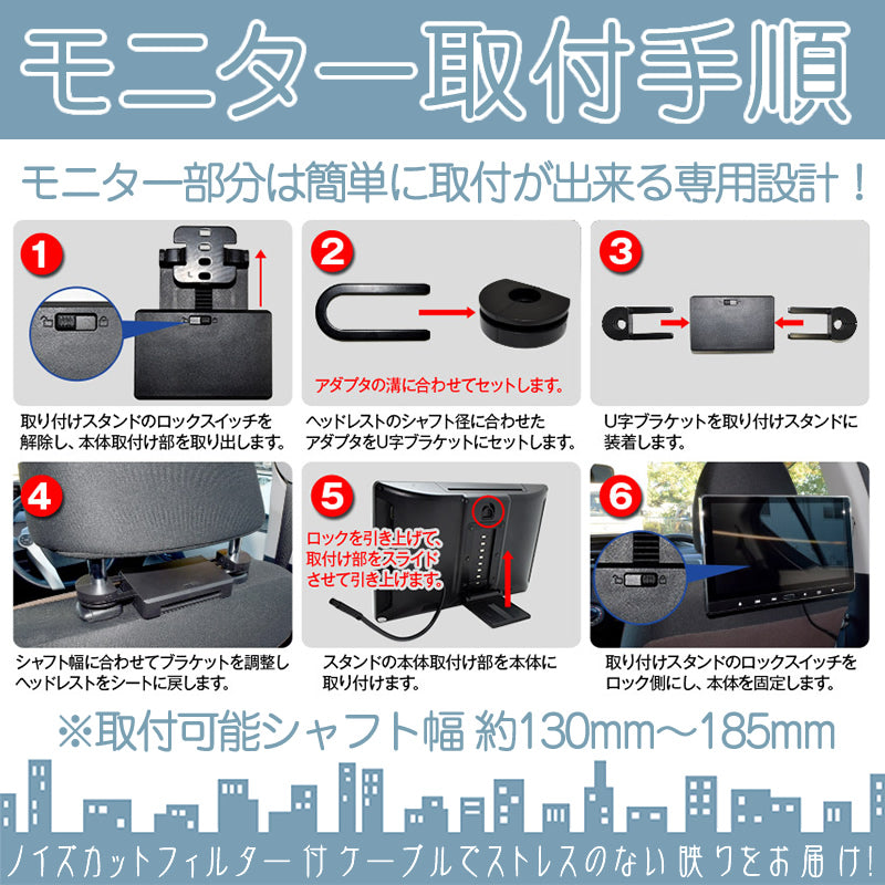 11.1インチ ヘッドレストモニター DVD内蔵 12V車 対応 外部 液晶 モニター 当店だけのノイズ対策済 家族 子供 同乗者向け mt –  カーアクセサリー専門店GoodSmile