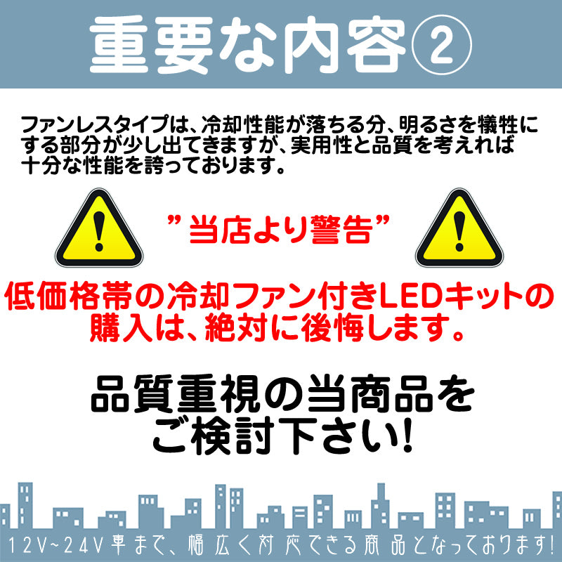 LEDヘッドライト LEDフォグランプ H4 (Hi/Lo) / H8 / H11 / HB3 / HB4 車検対応 6000lm 12V 24V  ファンレス ケルビン数変更可 mtk1020