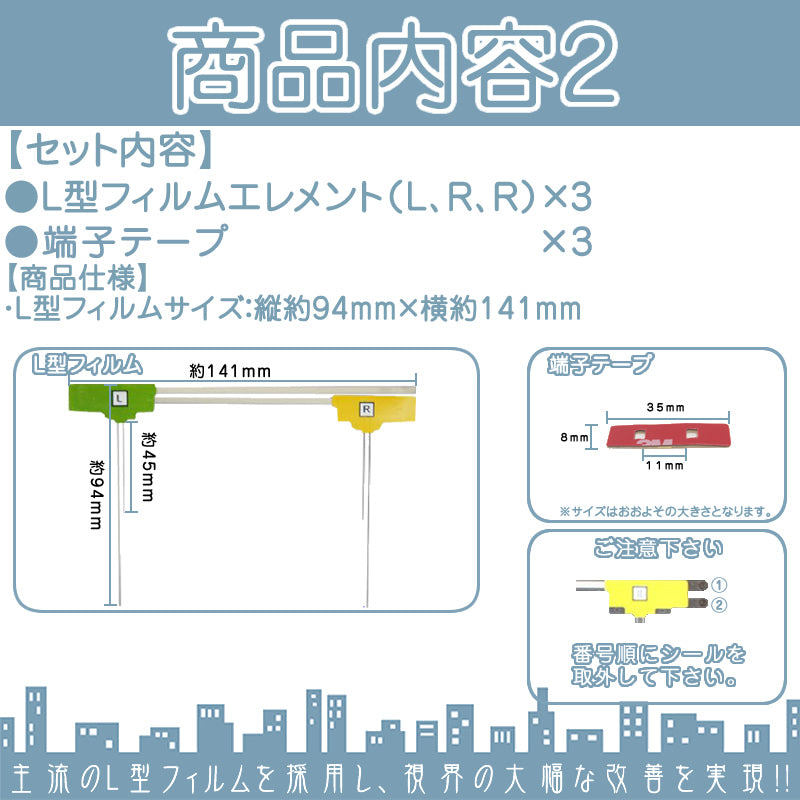 GPS&地デジ 汎用 フィルムアンテナ トヨタ イクリプス